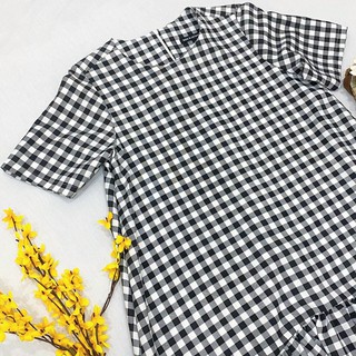 Đầm váy freesize caro đuôi cá lệch tà
