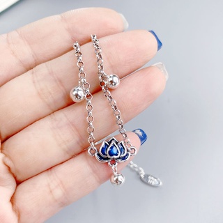 Lắc chân mạ bạc 925 hình hoa sen phong cách cổ điển thời trang cho nữ