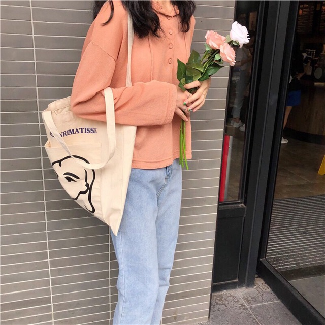 TÚI TOTE VẢI VINTAGE TÚI TOTE ULZZANG HENRIMATISEE