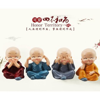 Bộ Tượng 4 Chú Tiểu Tứ Không Để Xe Hơi - Bàn Làm Việc