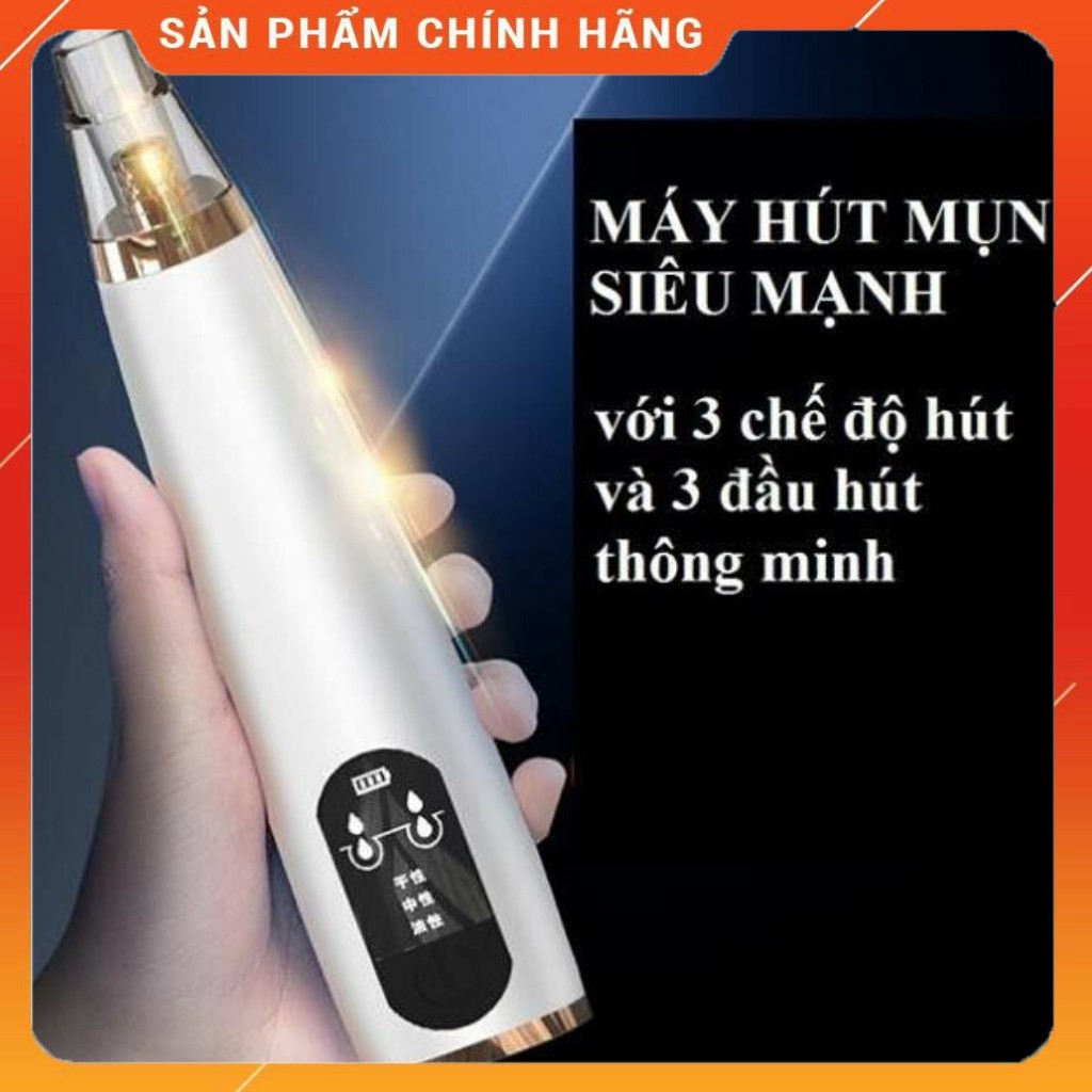 Máy Hút Mụn Mini Cầm Tay Cao Cấp ⚜️FREESHIP⚜️Máy Hút Mụn 3 đầu Tặng 1 Máy Massage Mặt