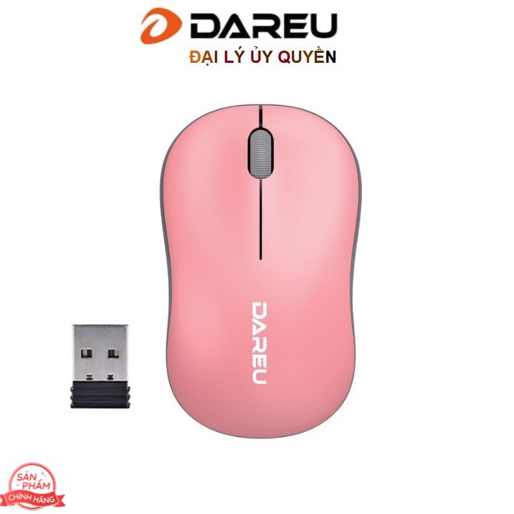 Chuột Máy Tính Không Dây Dareu LM106G Pink - Bảo hành 24 tháng (LM106G Màu hồng)