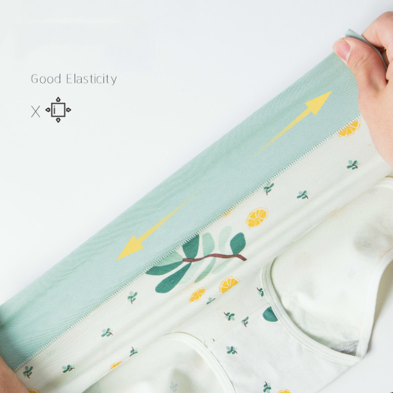 Quần Lót Cotton Không Đường May LEVAO Cạp Cao Họa Tiết Hoạt Hình Dễ Thương Cho Nữ