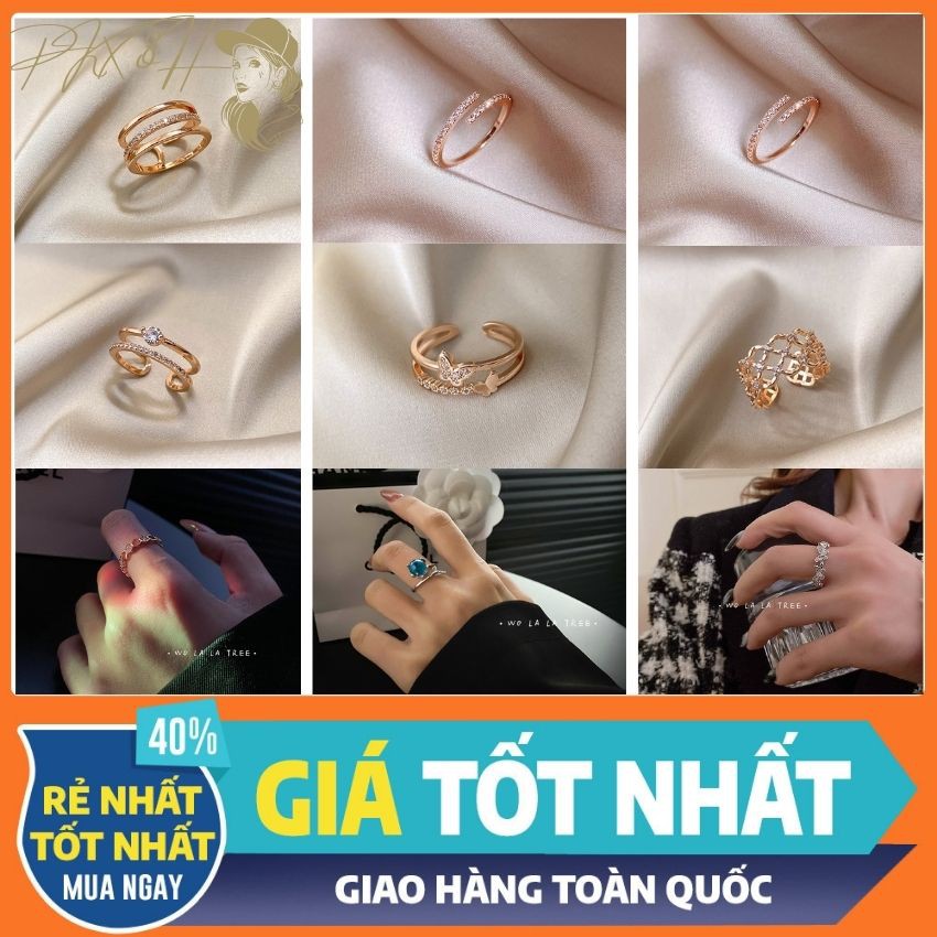 Nhẫn Đeo Tay Thiết Kế Độc Đáo Quý Phái Cho Nữ, Nhẫn Hợp Thời Trang Phong Cách Hàn Quốc