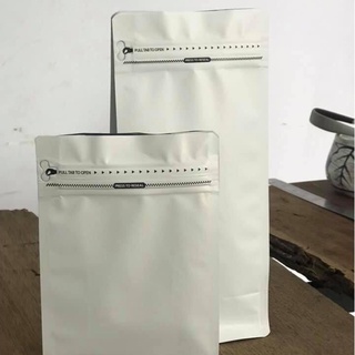 Túi zipper 8 cạnh trắng đựng cafe, thực phẩm chất lượng cao, giá rẻ