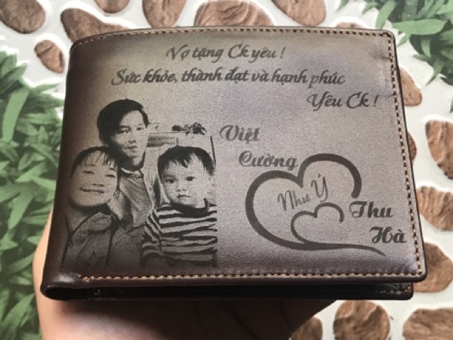 Ví Da Bò Nam - quà tặng xmen hình ảnh nội dung theo yêu cầu