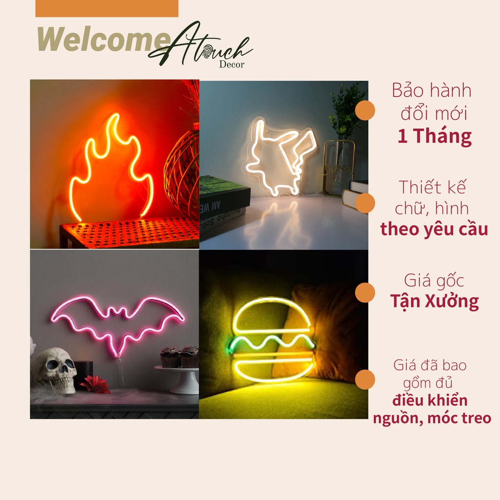 Đèn Neon Decor  trang trí phòng, làm quà tặng siêu xinh với 20 mẫu độc và lạ