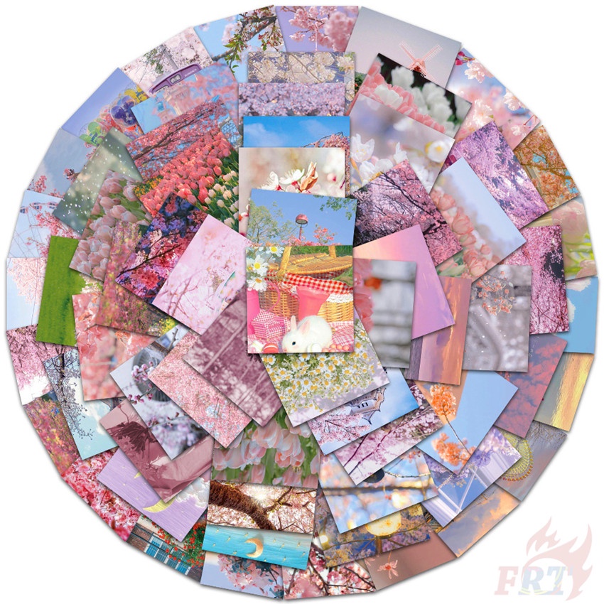 ❉ Romantic Spring Flowers Stickers ❉ 64Pcs/Set DIY Fashion Waterproof Doodle Decals Stickers