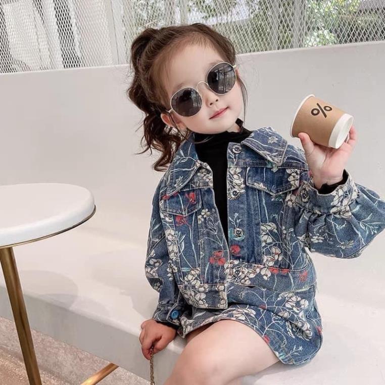 SET ÁO+ CHÂN VÁY JEAN HOA CHO BG