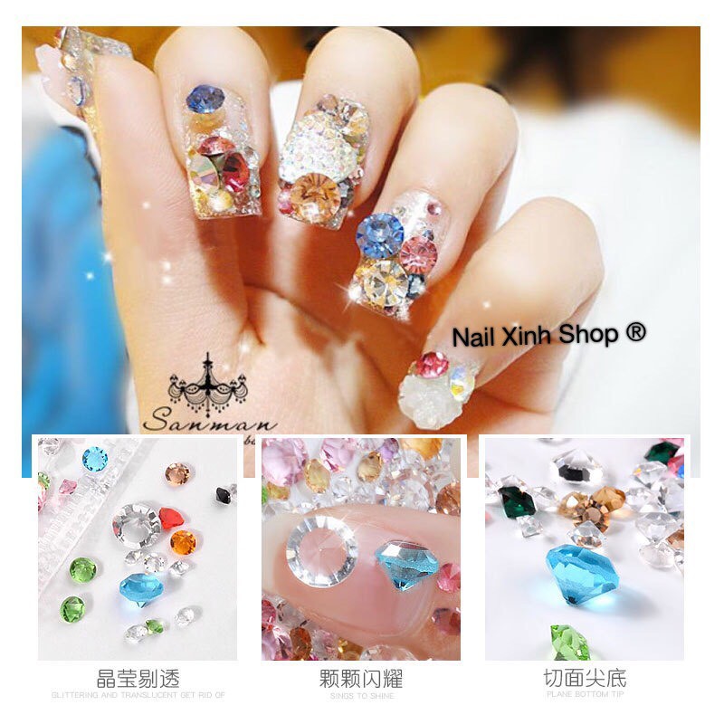 Túi mix đá nail long lanh lấp lánh kiêu sa ,phụ kiên nail cao cấp, phụ kiện nail hot 2020 , nail xinh shop