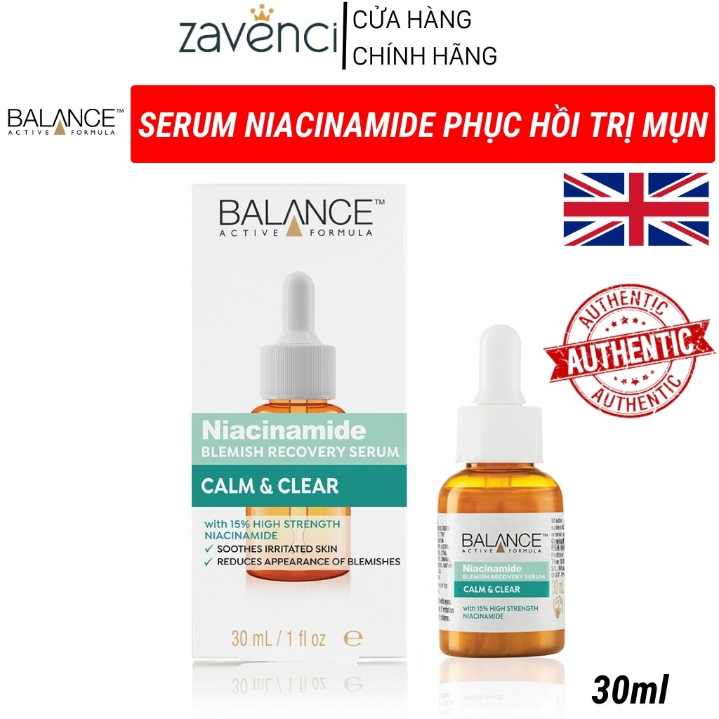 Serum Balance  Active Formula tinh chất vitamin C dưỡng da trắng ngừa mụn 30ml - ZAVENCI Official