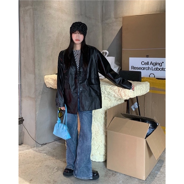 TKLIHN Áo Vest DA ulzzang OVERSIZE phong cách cá tính FASHIONITA 2021 | BigBuy360 - bigbuy360.vn