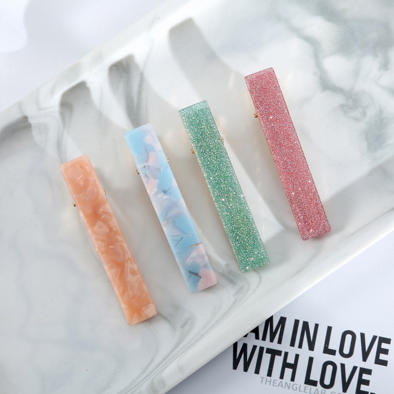 Kẹp Tóc Nữ Hình Chữ Nhật Nhiều Màu Sắc Xinh Xắn