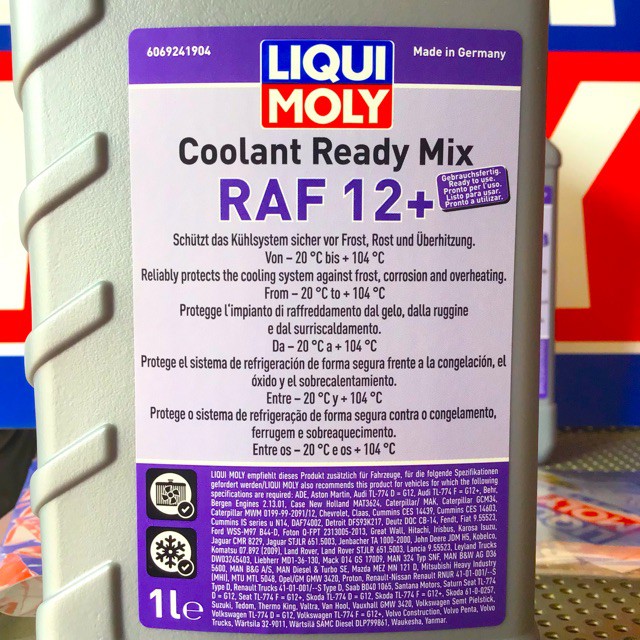 Nước Làm Mát Đã Pha Sẵn Liqui Moly Coolant Ready Mix RAF 12 Plus 6924 1L - Màu Đỏ Hồng