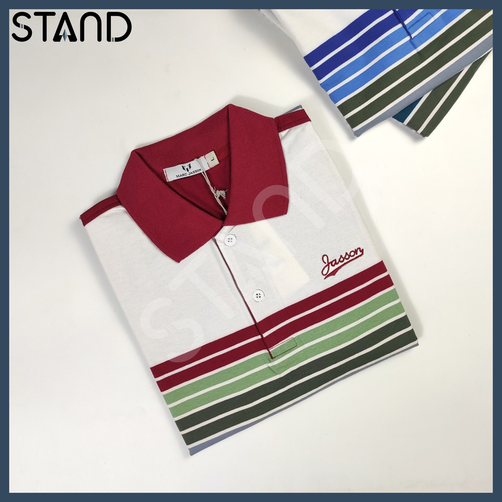 Áo Polo Tay Ngắn  💕𝘍𝘳𝘦𝘦𝘴𝘩𝘪𝘱💕 Polo Nam Có Cổ Jasson Sọc Ngang Thun Cotton Mềm Mịn  3 Màu 3 Size - Mã PS0016 - STAND | BigBuy360 - bigbuy360.vn
