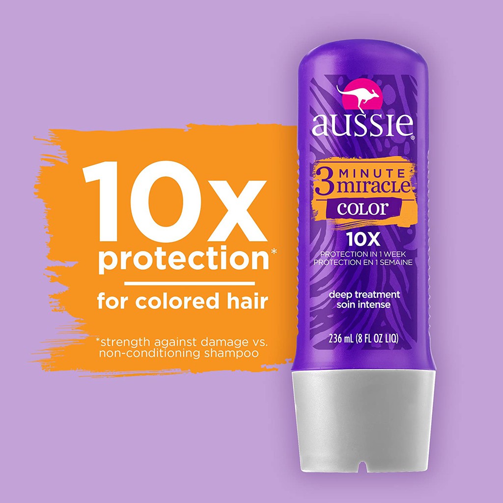Kem xả cho tóc nhuộm &amp; hư tổn Aussie 3 Minute Miracle Color Conditioning Treatment for Colored Hair 236ml (Mỹ)