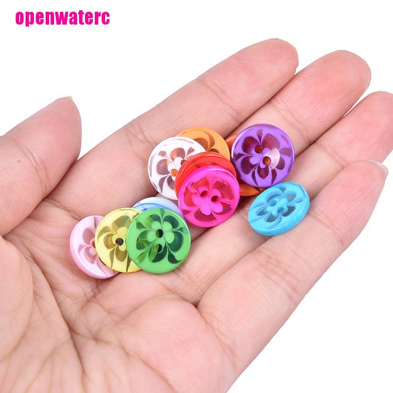 Bộ 100 Nút Áo Hình Bông Hoa 14MM Bằng Nhựa Resin