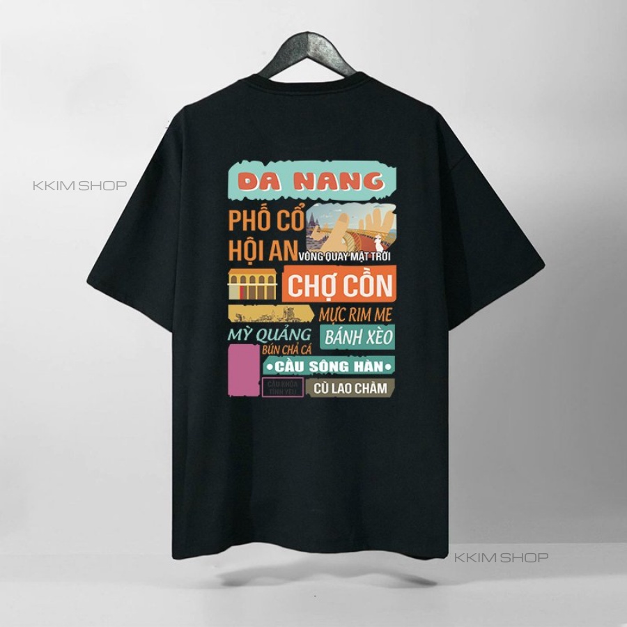 Áo thun tay lỡ ĐÀ NẴNG, Áo phông 63 tỉnh thành Form rộng oversize, chất liệu Cotton KKIMSHOP