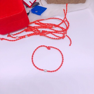 Vòng tay chỉ đỏ mix bi bạc