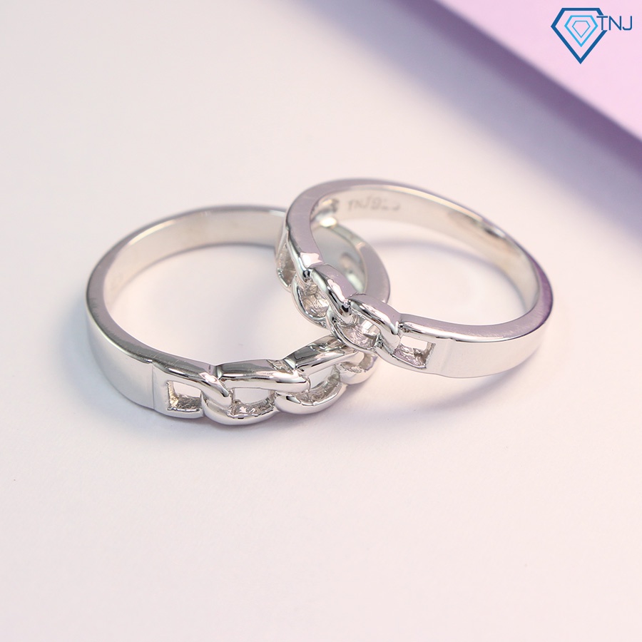 Nhẫn bạc 925 cặp đôi nam nữ mắt xích khắc tên ND0340 Trang Sức TNJ