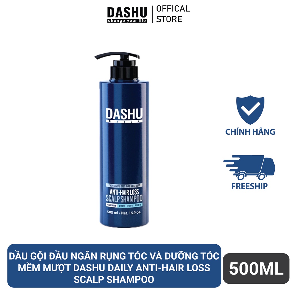 [Chính Hãng] Dầu gội đầu tóc mềm mượt Dashu Daily Anti-Hair Loss Scalp Shampoo 500ml