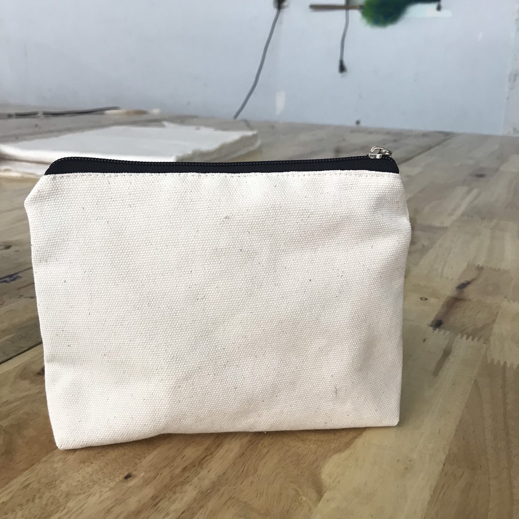 Túi bóp viết vải canvas  trơn để vẽ, thêu
