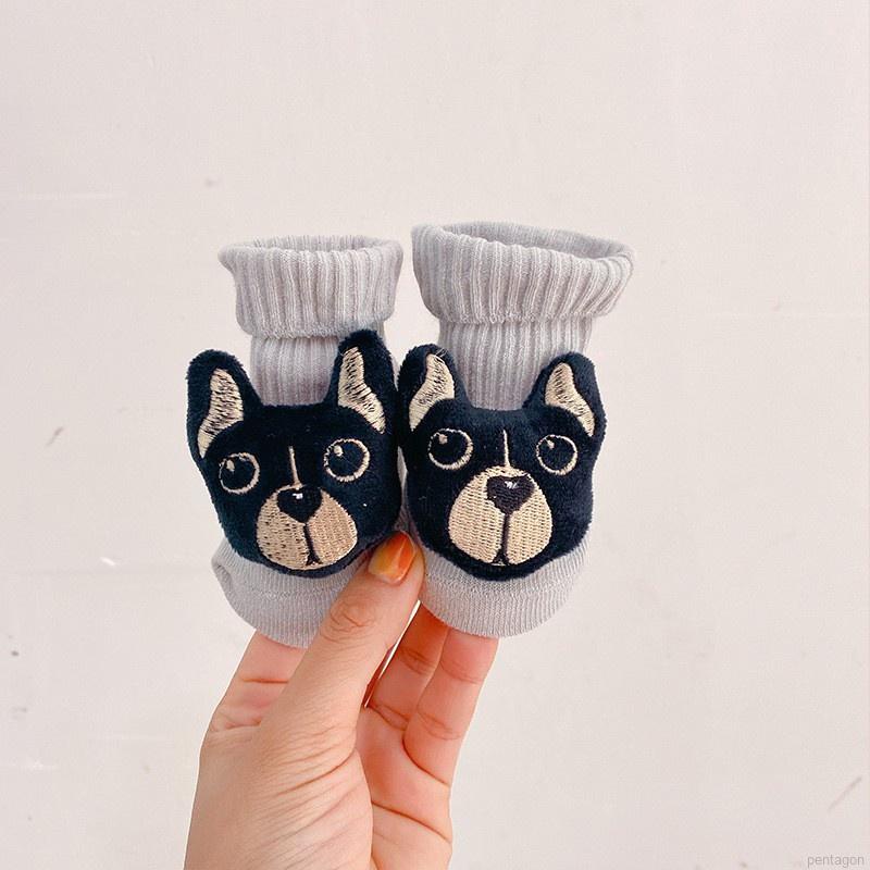 Vớ cotton chống trượt in họa tiết hoạt hình dễ thương cho bé từ 0-24 tháng tuổi