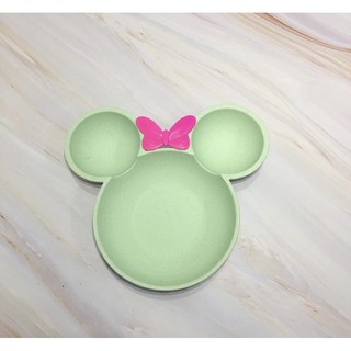 ( BÁT ĂN DẶM KIỂU NHẬT) Bát ăn dặm lúa mạch Mickey kèm thìa dĩa cho bé