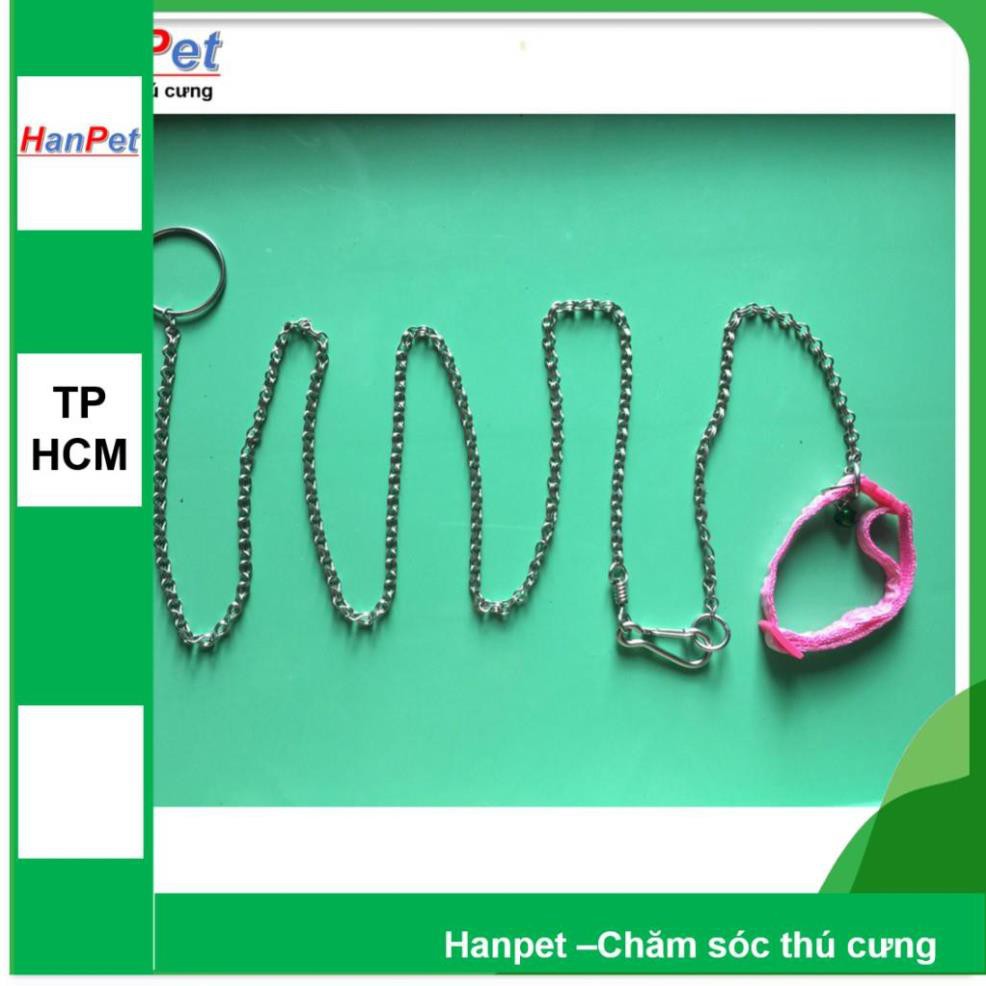 Hanpet.GV- Size 1) COMBO xích mèo inox CHỐNG GỈ cỡ nhỏ dài 1,4m + vòng cổ nhỏ xinh cho mèo (- 325f)