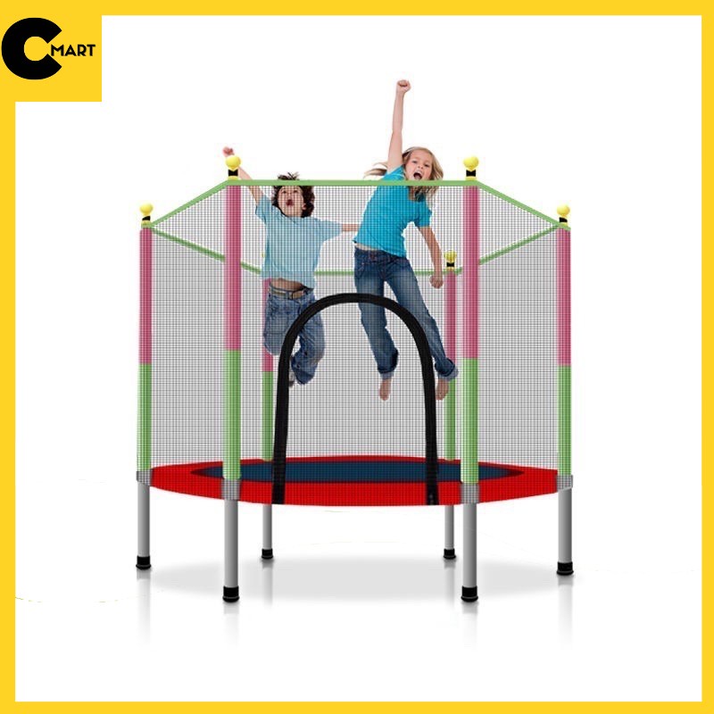 Nhà nhún lò xo lục giác có hàng rào vui chơi an toàn cho trẻ [CMART.COM.VN]
