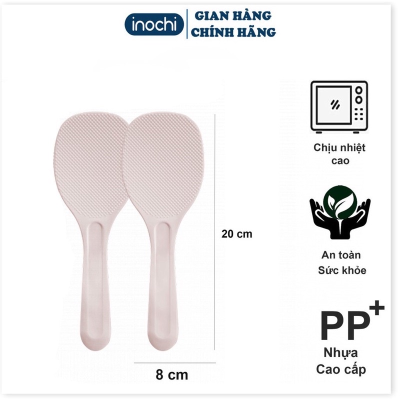 Thìa Xới Cơm Chống Dính Đế Đứng Sendai Inochi Cao Cấp, Muỗng Xới Cơm Nhựa Nguyên Sinh An Toàn