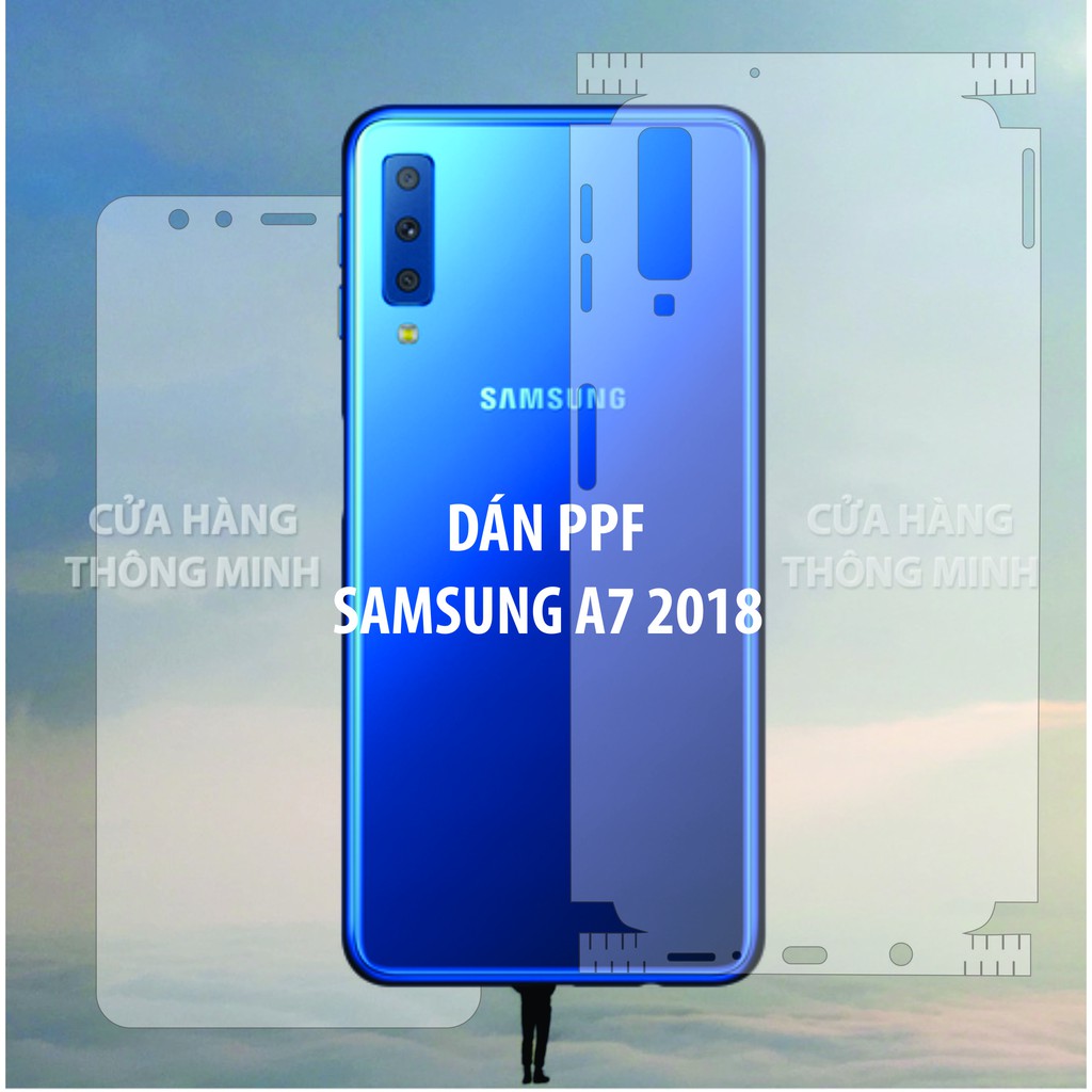 Dán PPF mặt trước mặt sau màn hình mặt lưng Samsung A7 2018 Full viền