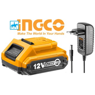 Ingco bộ nguồn sạc nhanh và pin sạc lithium-ion battery 12v 1.5ah fcli12081 fbli12151 điện sài gòn