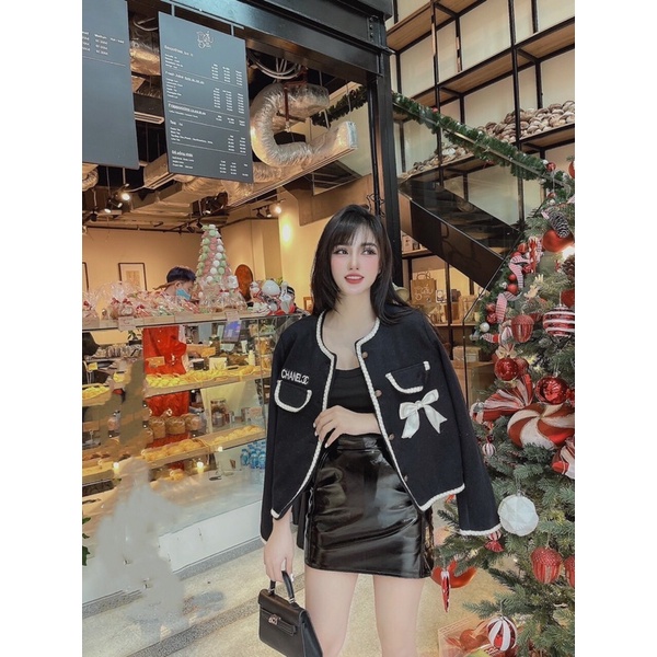 Áo khoác dạ nơ chanel | BigBuy360 - bigbuy360.vn