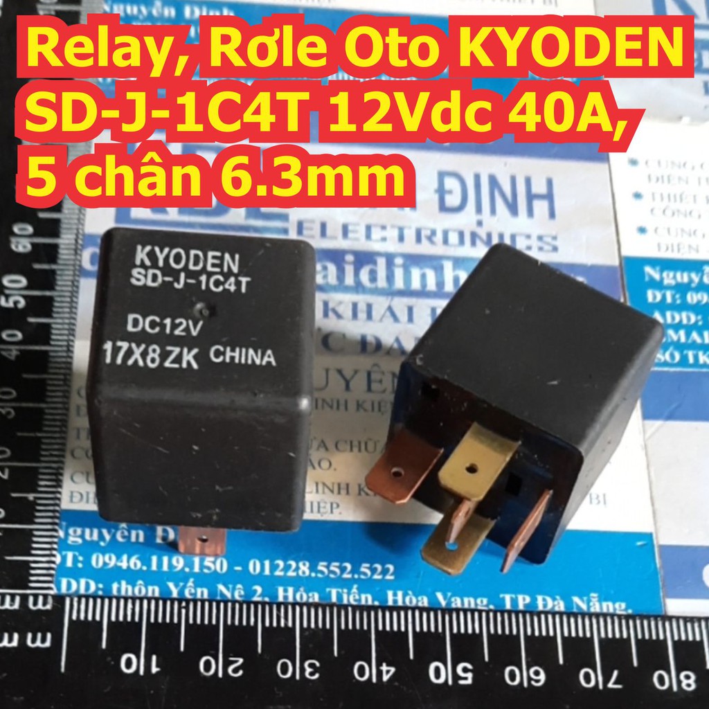 Relay, Rơle Oto KYODEN SD-J-1C4T 12Vdc 40A, 5 chân 6.3mm kde5925