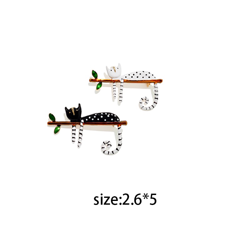 Ghim cài áo hình chú mèo trên nhánh cây thời trang xinh xắn