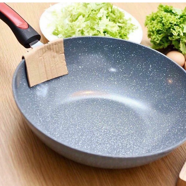 Chảo Chống Dính Vân Đá Ceramic Sâu Lòng Size 32cm không kến bếp giữ nhiệt lâu truyền nhiệt nhanh siêu chống dính Angola