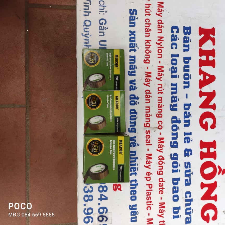 Băng dính chịu nhiệt, băng keo chịu nhiệt cho máy hút chân không, máy hàn miệng túi - MÁY ĐÓNG GÓI Knhiệt