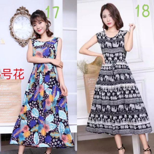 Đầm maxi lanh dài