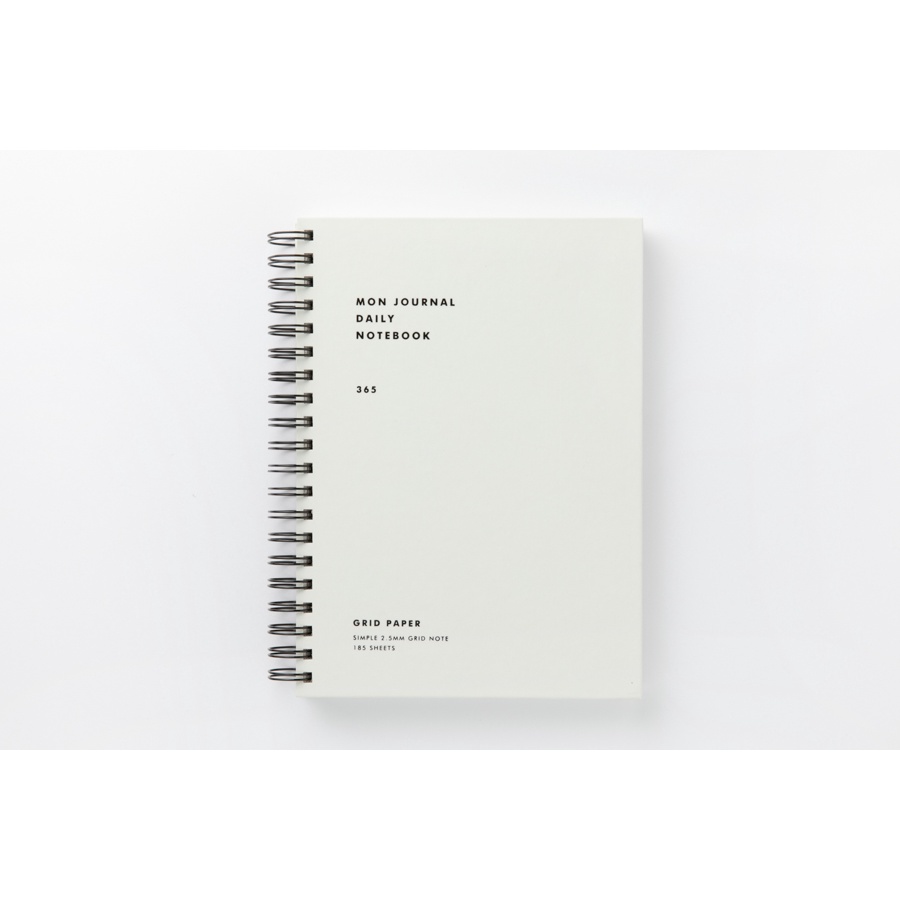 Sổ Tay Hàng Ngày ARTBOX Hàn Quốc Bìa Màu Trắng Đóng Gáy Lò Xo Có Dòng Kẻ