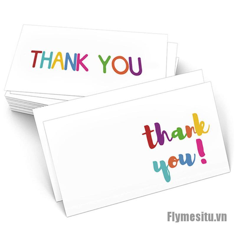 Flymesitu❀30Pcs Colorful Thank You Cards Kraft Paper Label For Wedding Decor Card