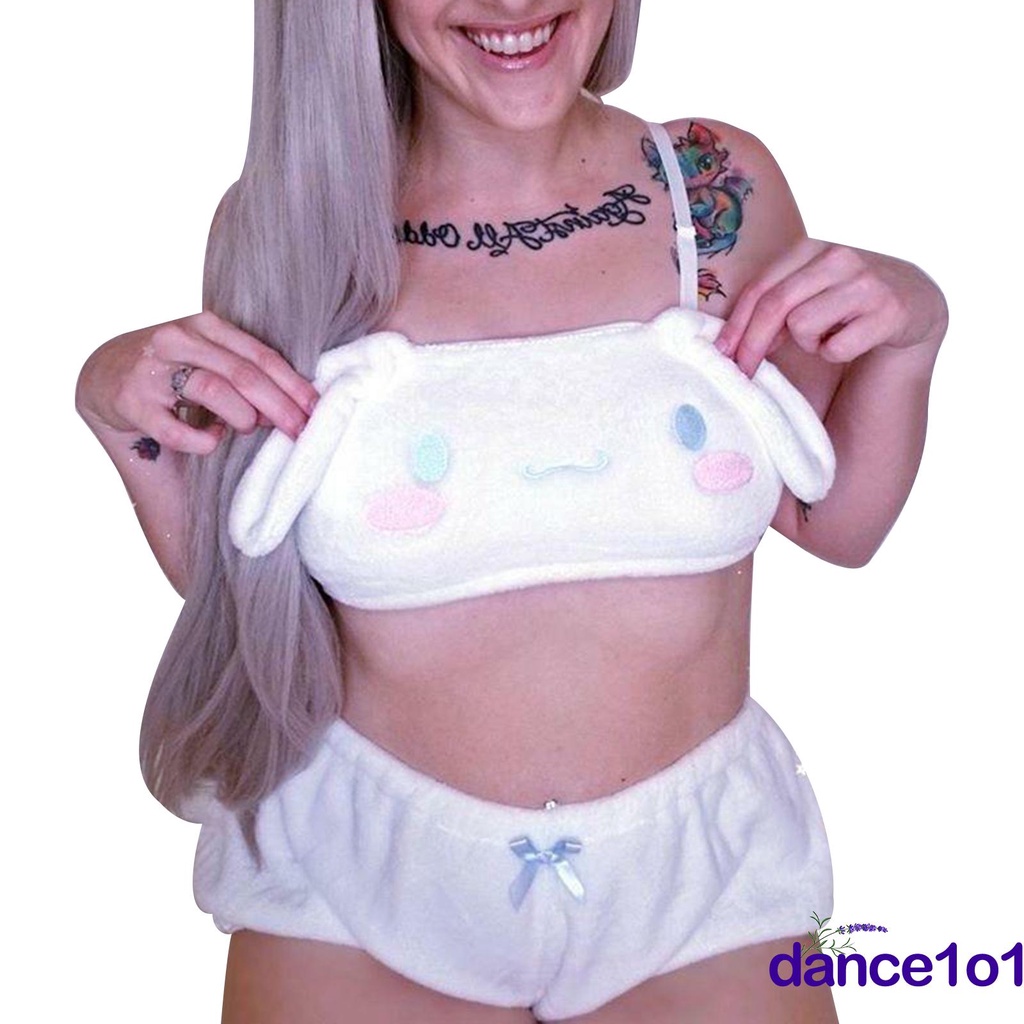 Set Đồ Ngủ 2 Dây Họa Tiết Dễ Thương Cho Nữ