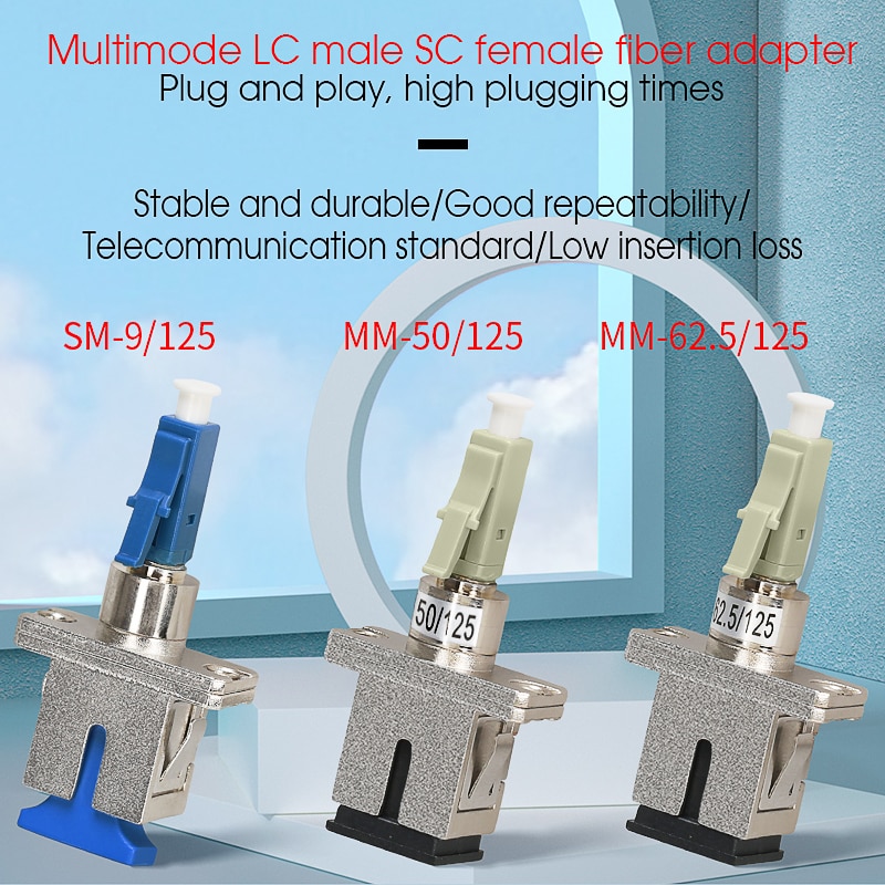 Đầu Nối Dây Cáp Quang Sc-Lc / Lc-Sc  ST Male to SC Female Hybrid Fiber Optic Adapter Converter Connector SM 9/125 Hybrid Adaptor