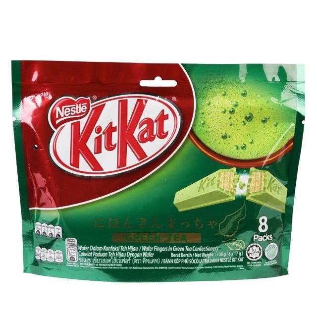 Kitkat trà xanh gói 8 thanh 136gr Nestlé