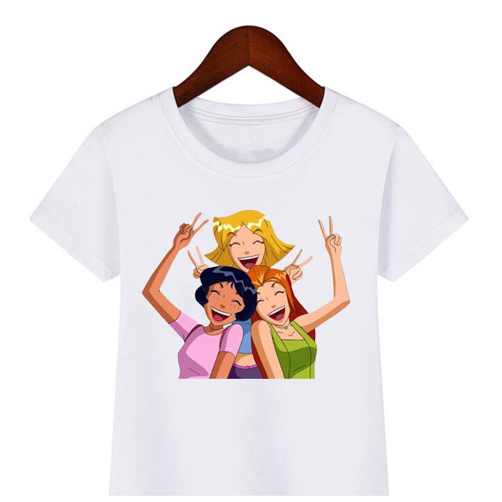 XẢ KHO 2022 Áo Thun Cô Gái Mới Vui Nhộn Totally Spies! Áo Thun Trắng In Hoạt Hình Phong Cách Harajuku Cho Bé Gái