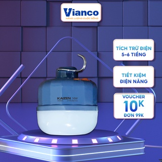 Bóng Đèn Led Tích Điện Sạc Ngoài KAIZEN Có Móc Treo Không Dây, Chip Led Thông Minh Ba Chế Độ Sáng