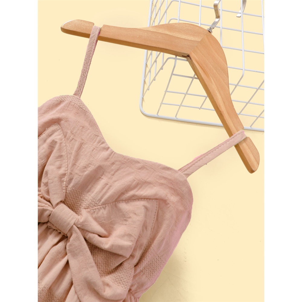 Đầm MIKRDOO hai dây đính nơ màu sắc macaron thời trang đi biển mùa hè dành cho bé gái 1-6 tuổi