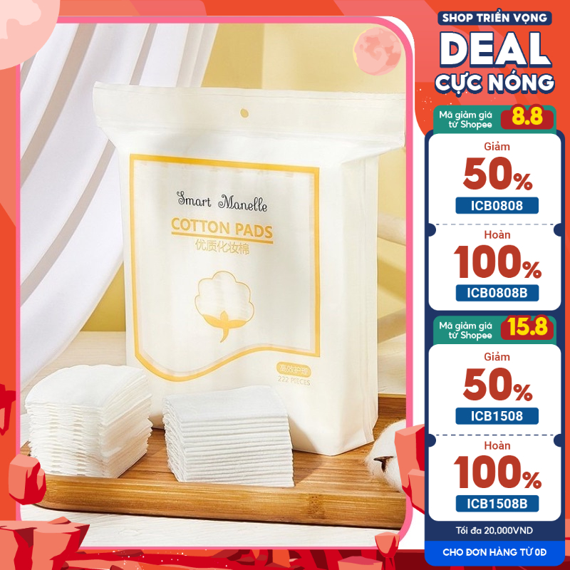Bông tẩy trang 3 lớp cotton Pads