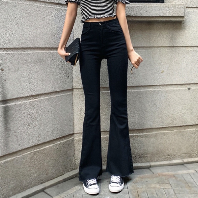 Quần jeans loe siêu co dãn