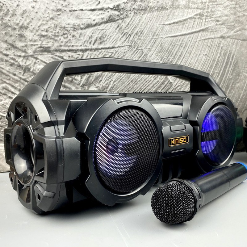 Loa karaoke xách tay KIMISO T5S siêu to siêu khổng lồ - kèm micro không dây (đen)
